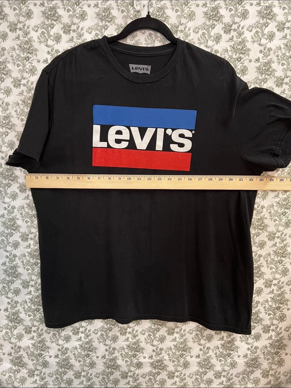 Levi's Black Tee with Blue, White & Red Logo